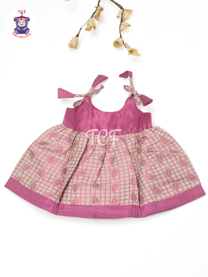 Rose Pink & Gold - Newborn Baby Frock