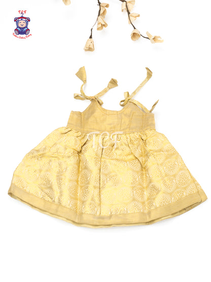 Cream & Gold - Newborn Baby Frock