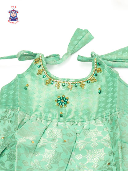 Mint Green & Gold - Newborn Baby Girls Frock