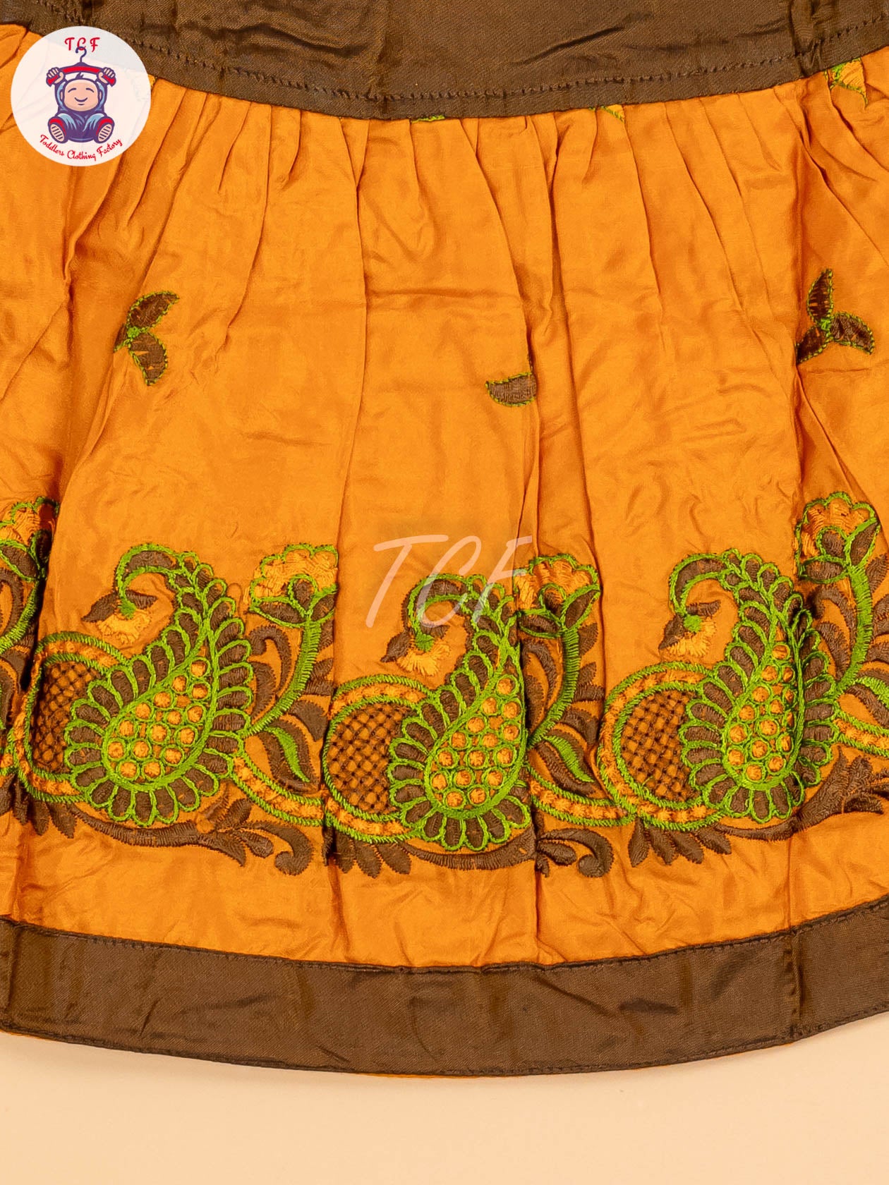 Brown & Mustard - New Born Frock
