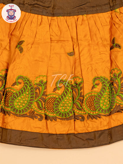 Brown & Mustard - New Born Frock