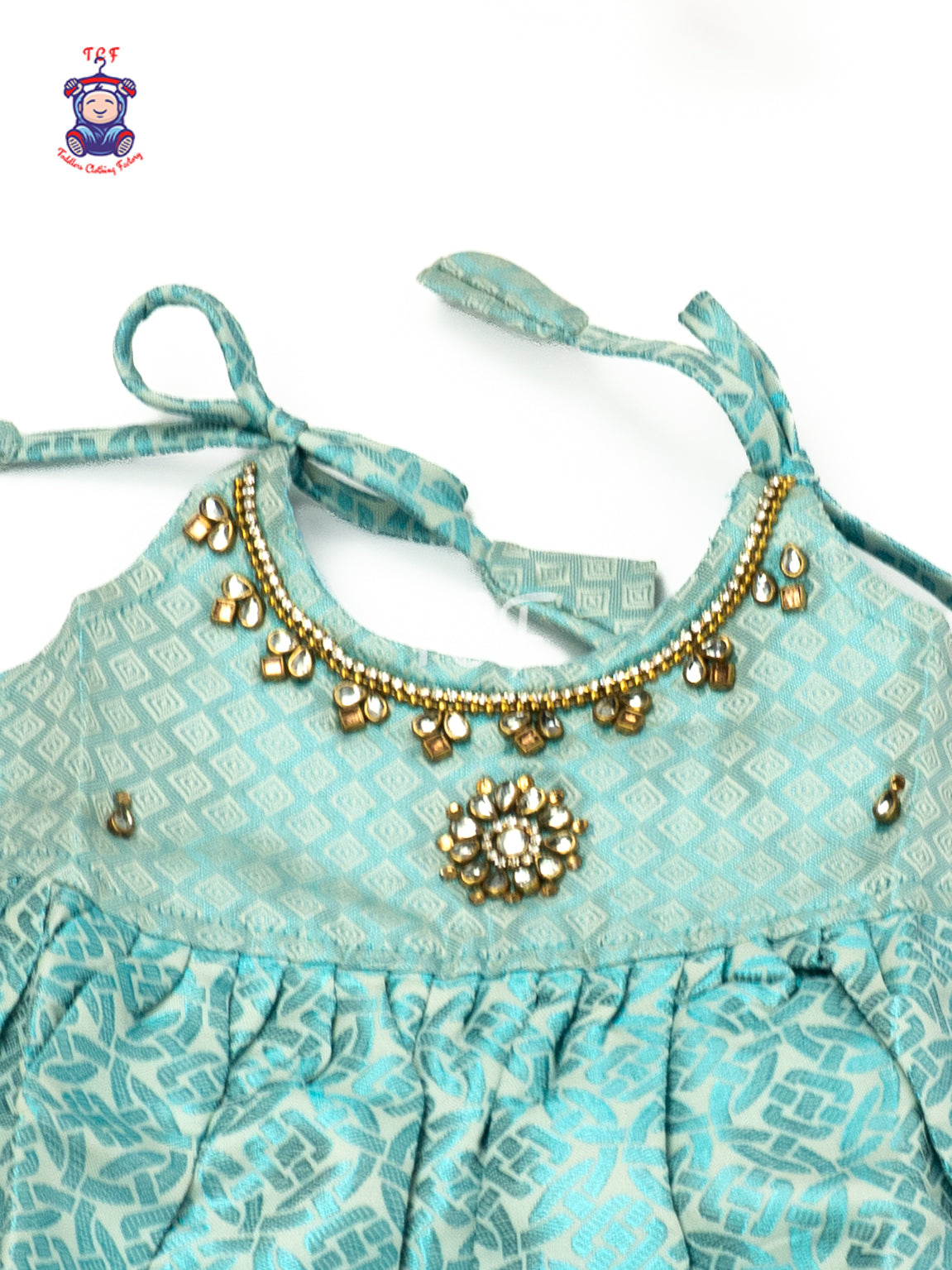 Aqua Gold Grace - New born Frock