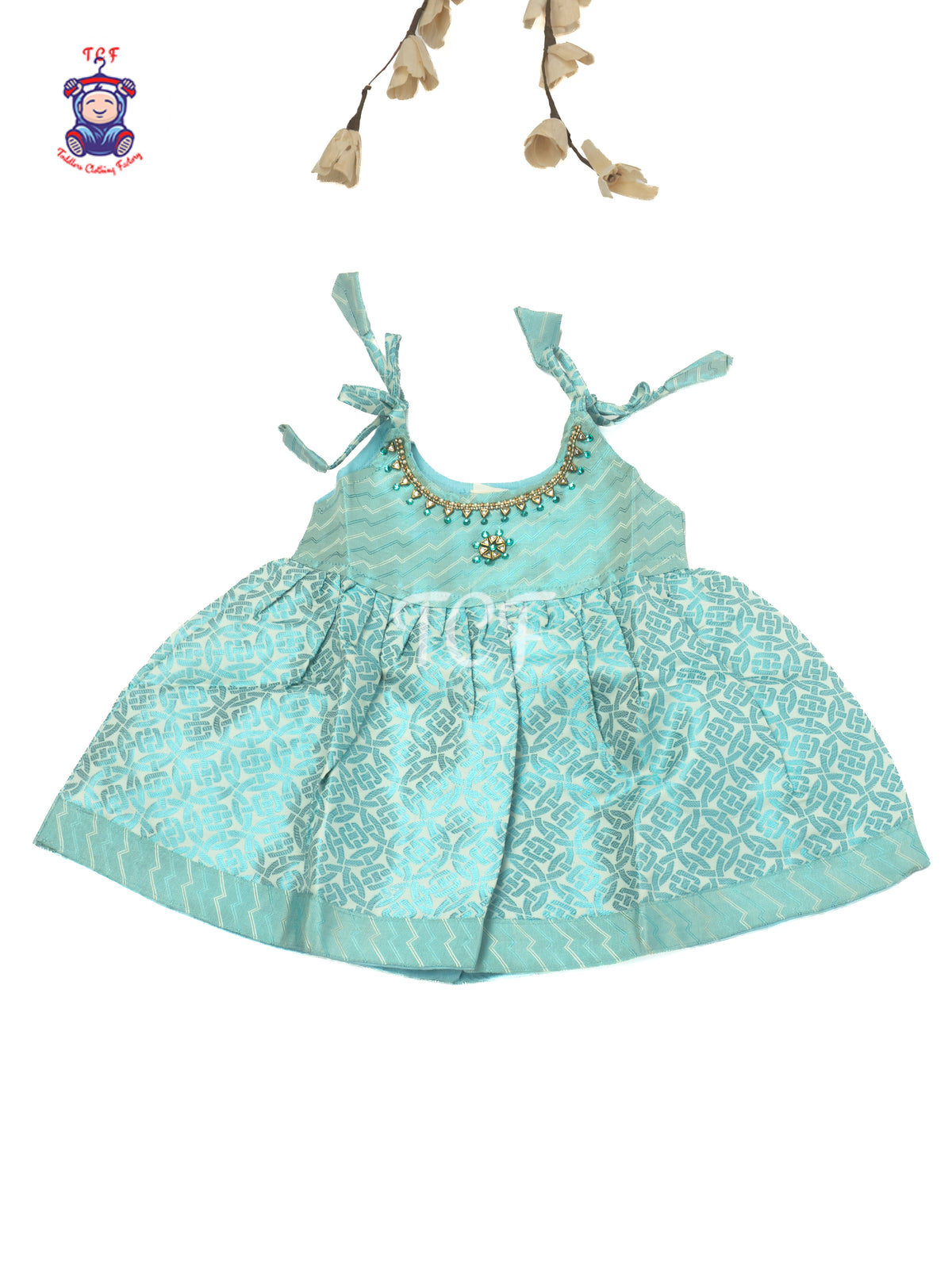 Turquoise Jewel Grace - New born Frock