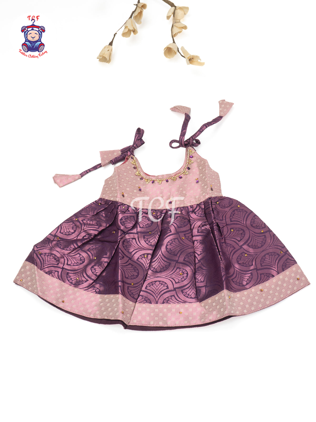 Rose Pearl Charm - New born Frock