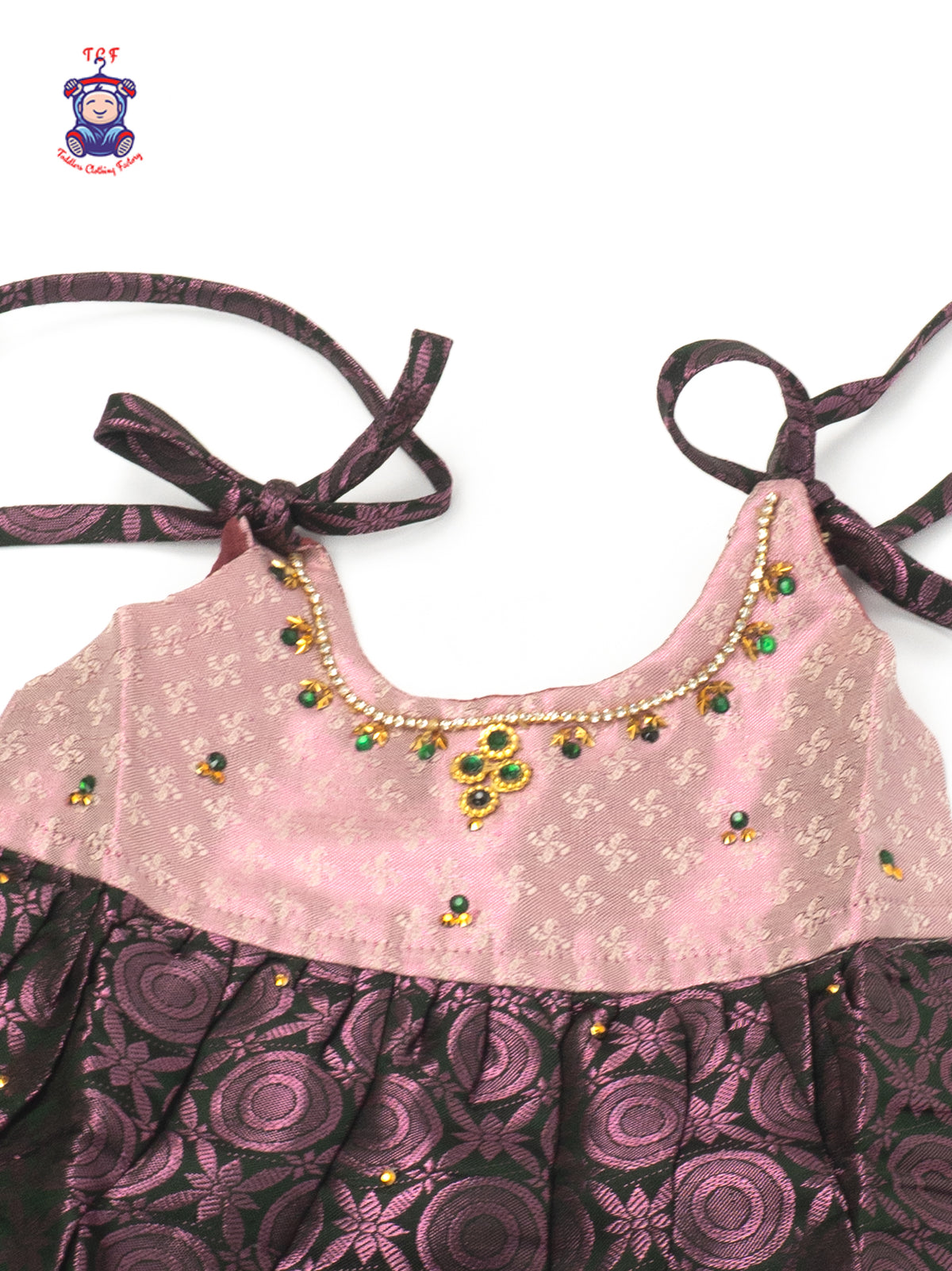 Blush Emerald Blossom - New born Frock