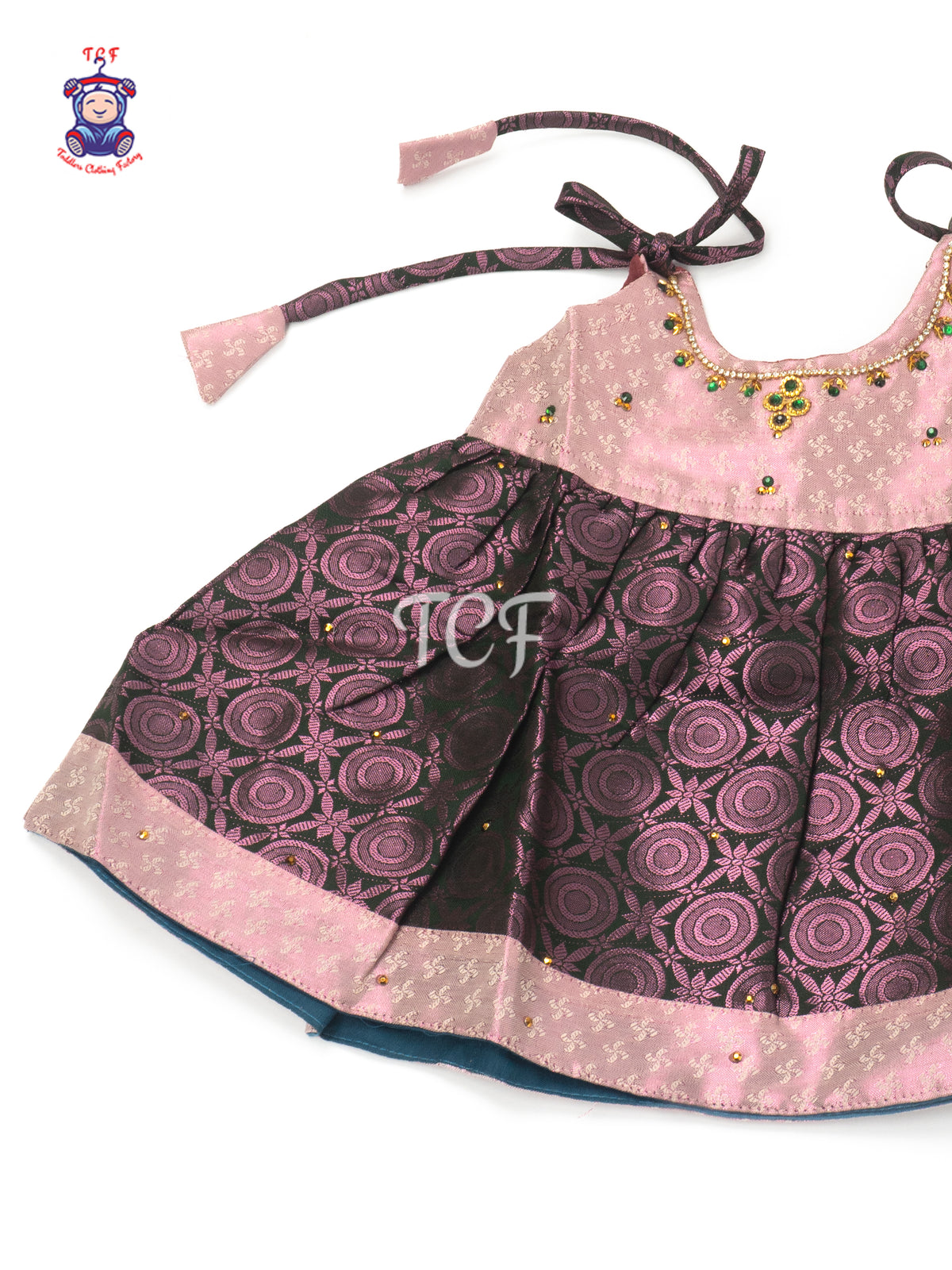 Blush Emerald Blossom - New born Frock