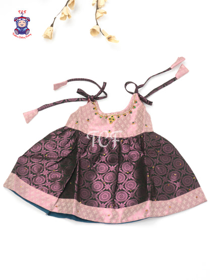 Blush Emerald Blossom - New born Frock
