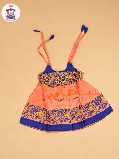Violet & Orange - New Born Frock