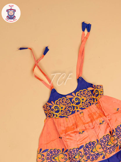 Violet & Orange - New Born Frock
