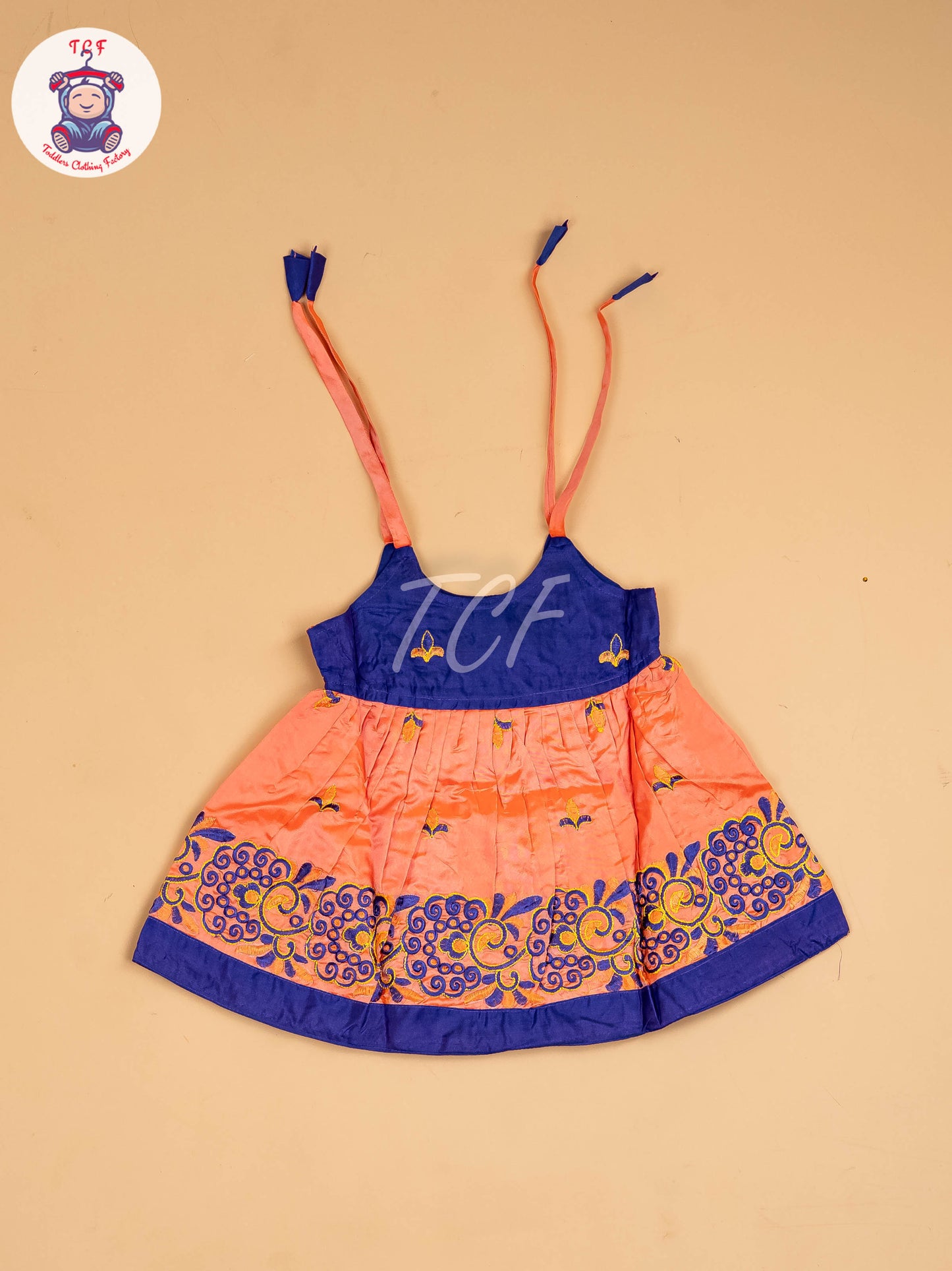 Violet & Orange - New Born Frock