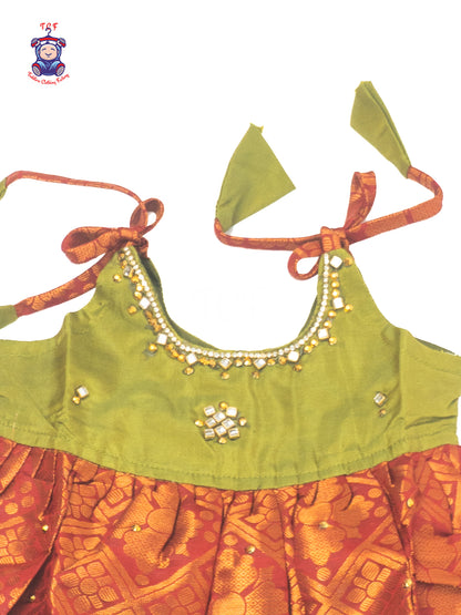 Olive Gold Charm - New born Frock