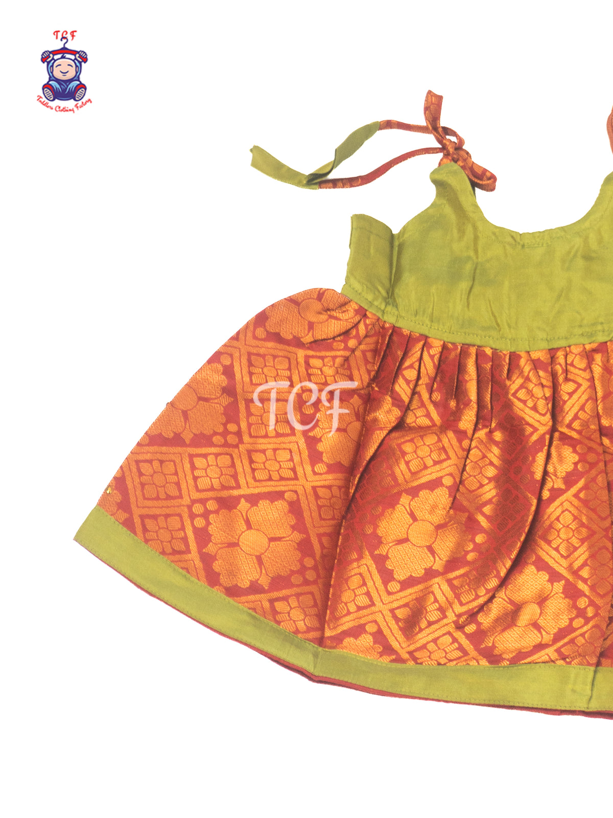 Olive Gold Charm - New born Frock