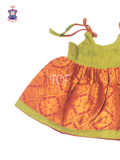 Olive Gold Charm - New born Frock