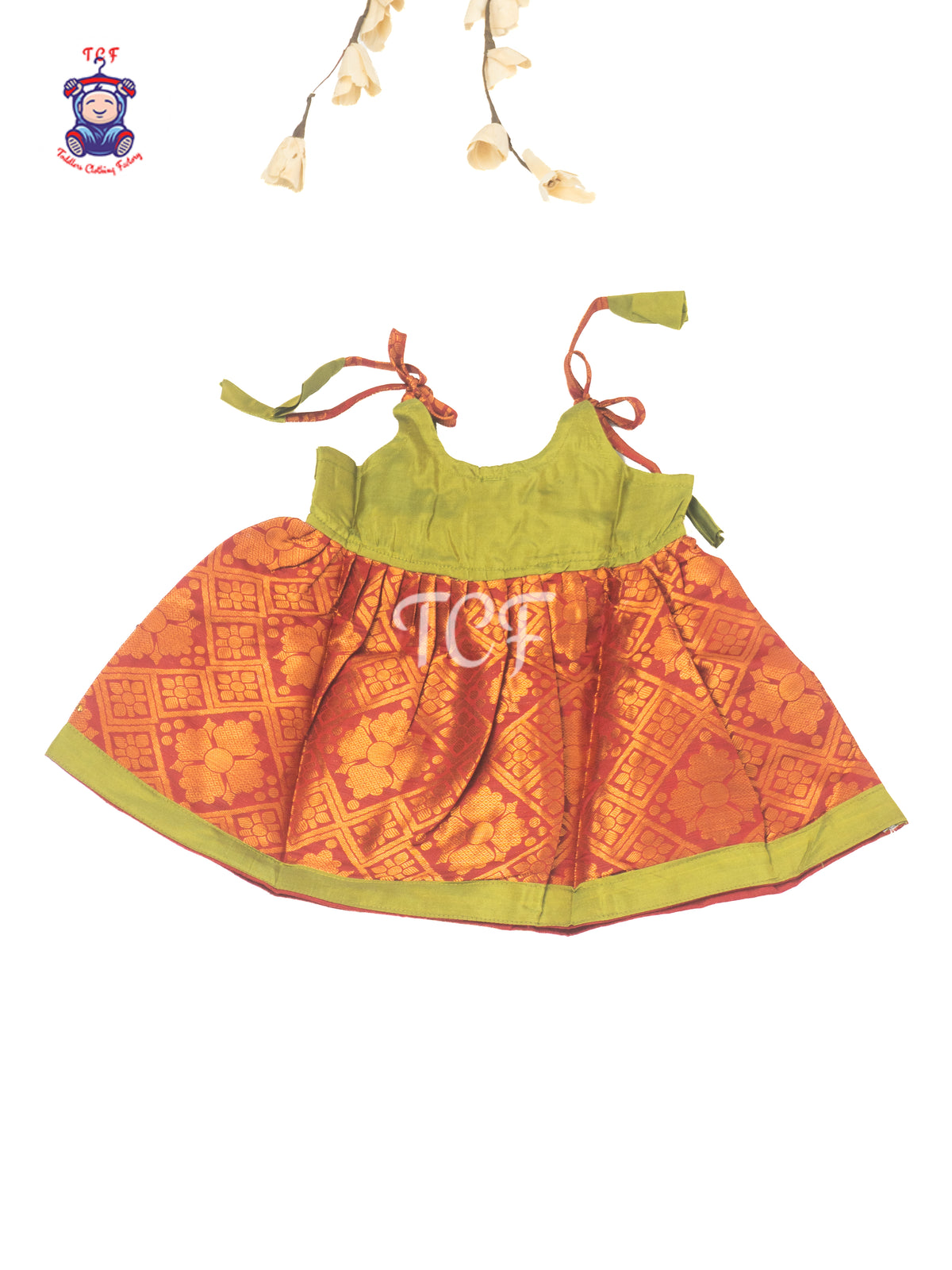 Olive Gold Charm - New born Frock