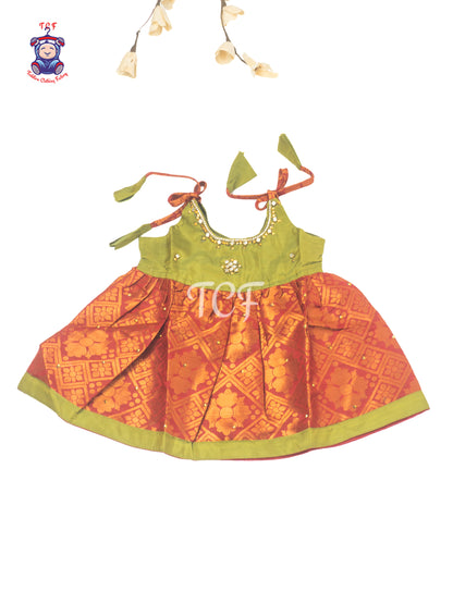 Olive Gold Charm - New born Frock