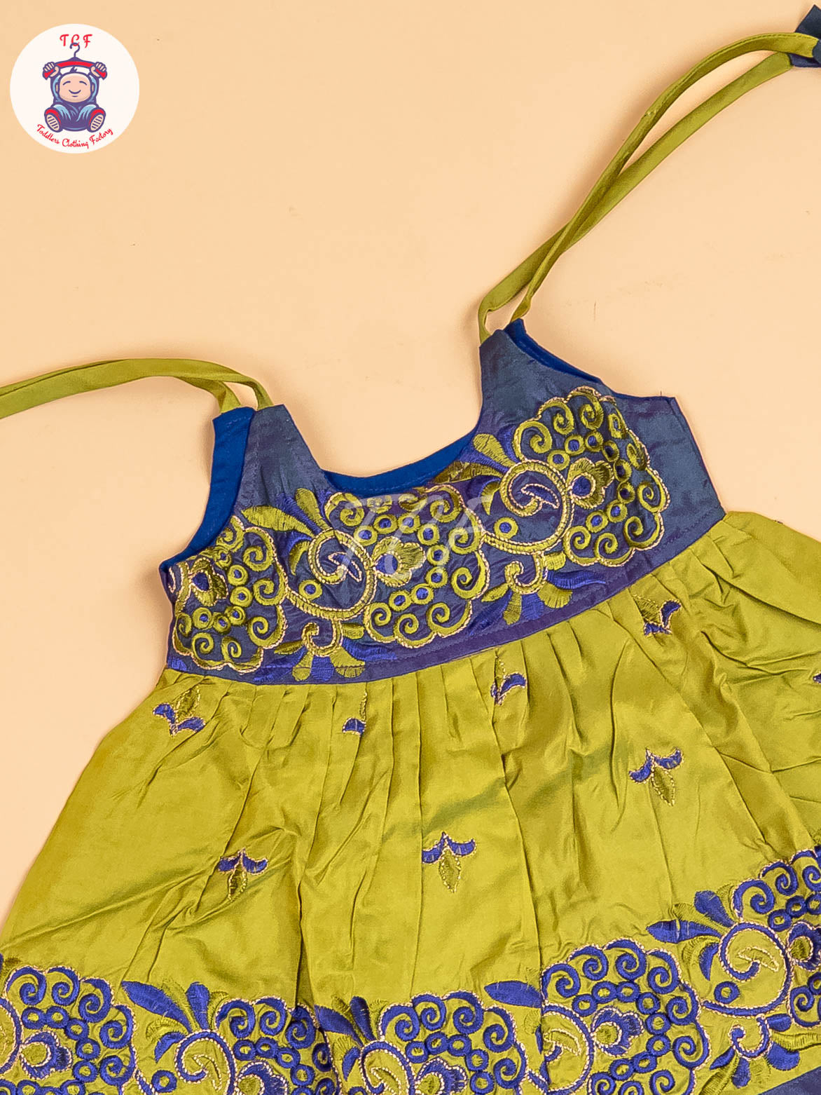 Blue & Green - New Born Frock