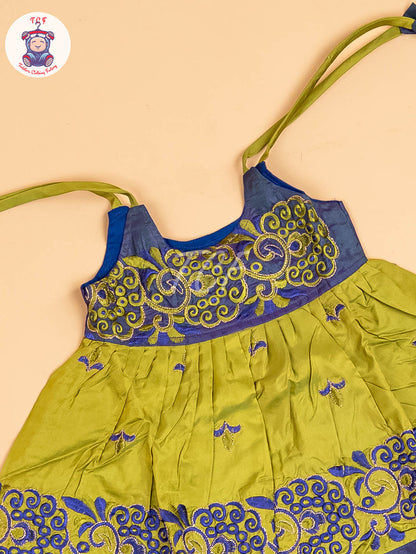 Blue & Green - New Born Frock