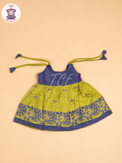 Blue & Green - New Born Frock