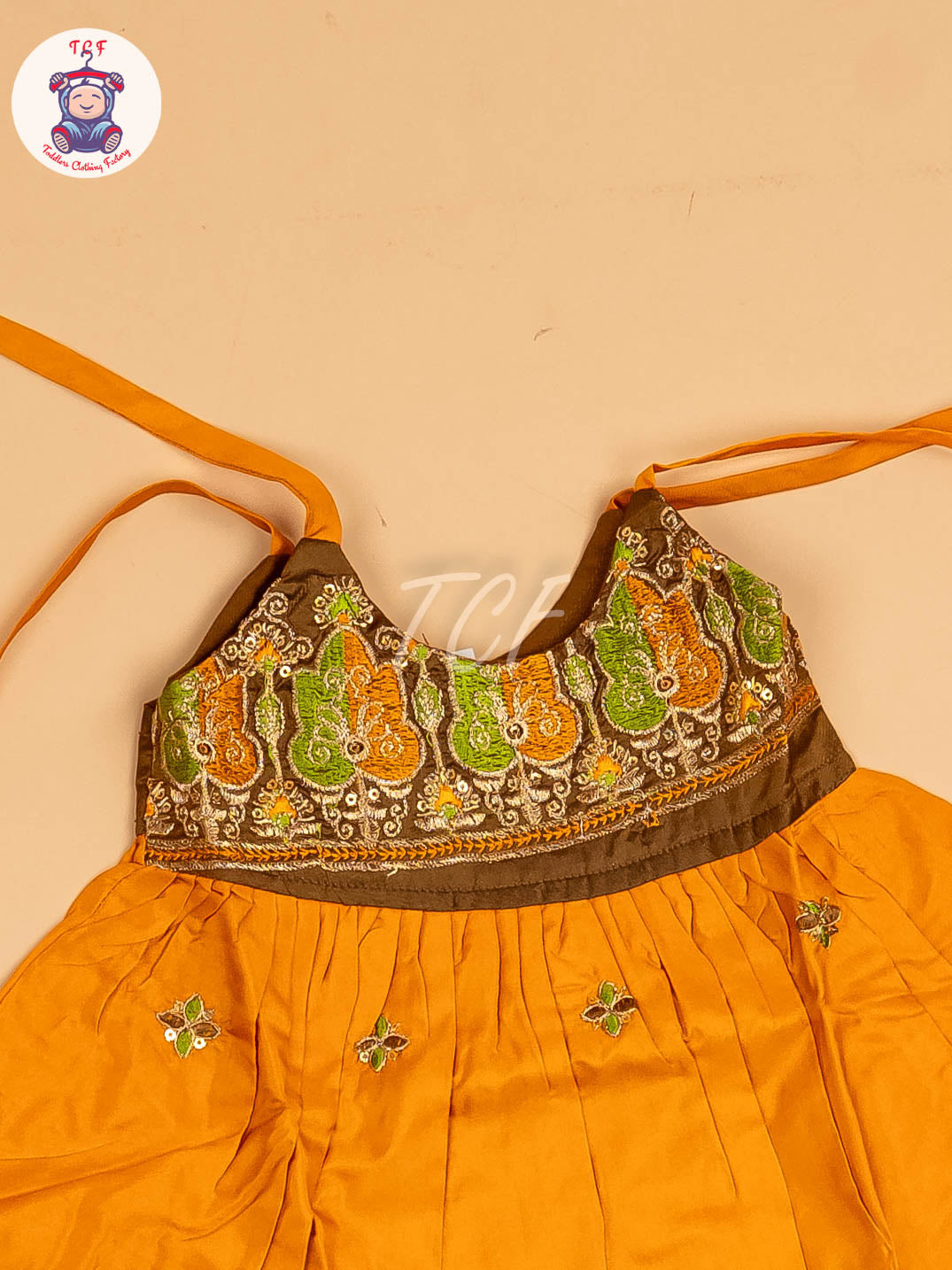 Brown & Mustard - New Born Frock