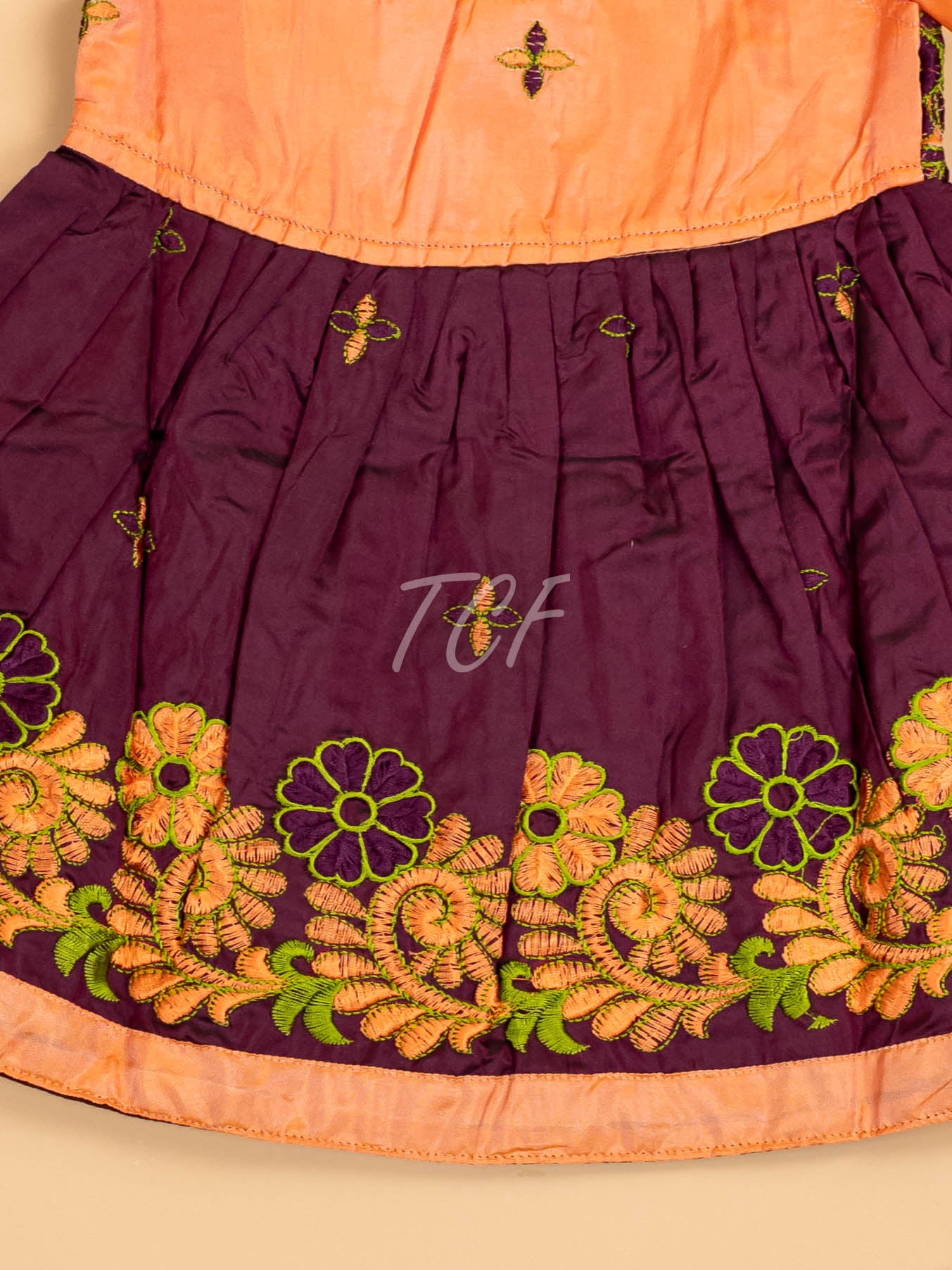 Orange & Purple - New Born Frock