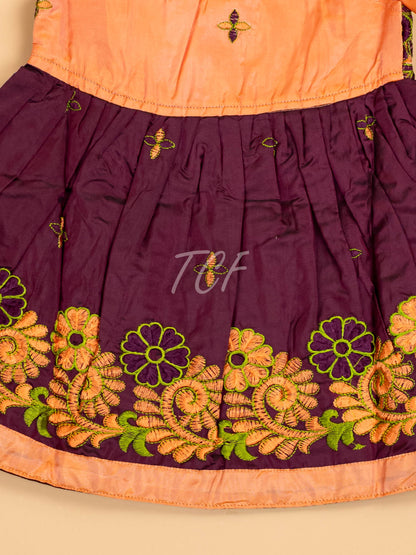 Orange & Purple - New Born Frock