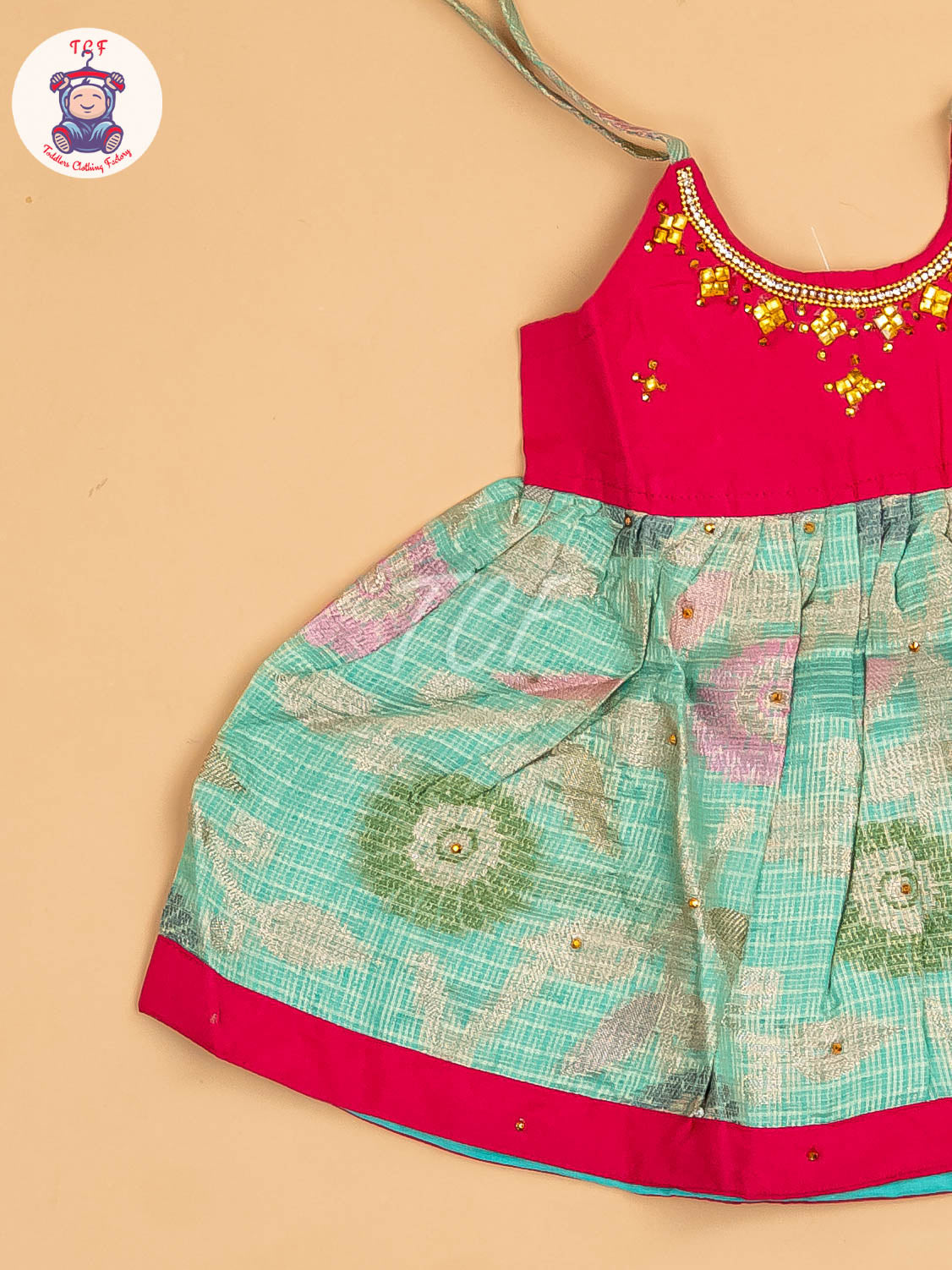 Pink & Green - New Born Frock