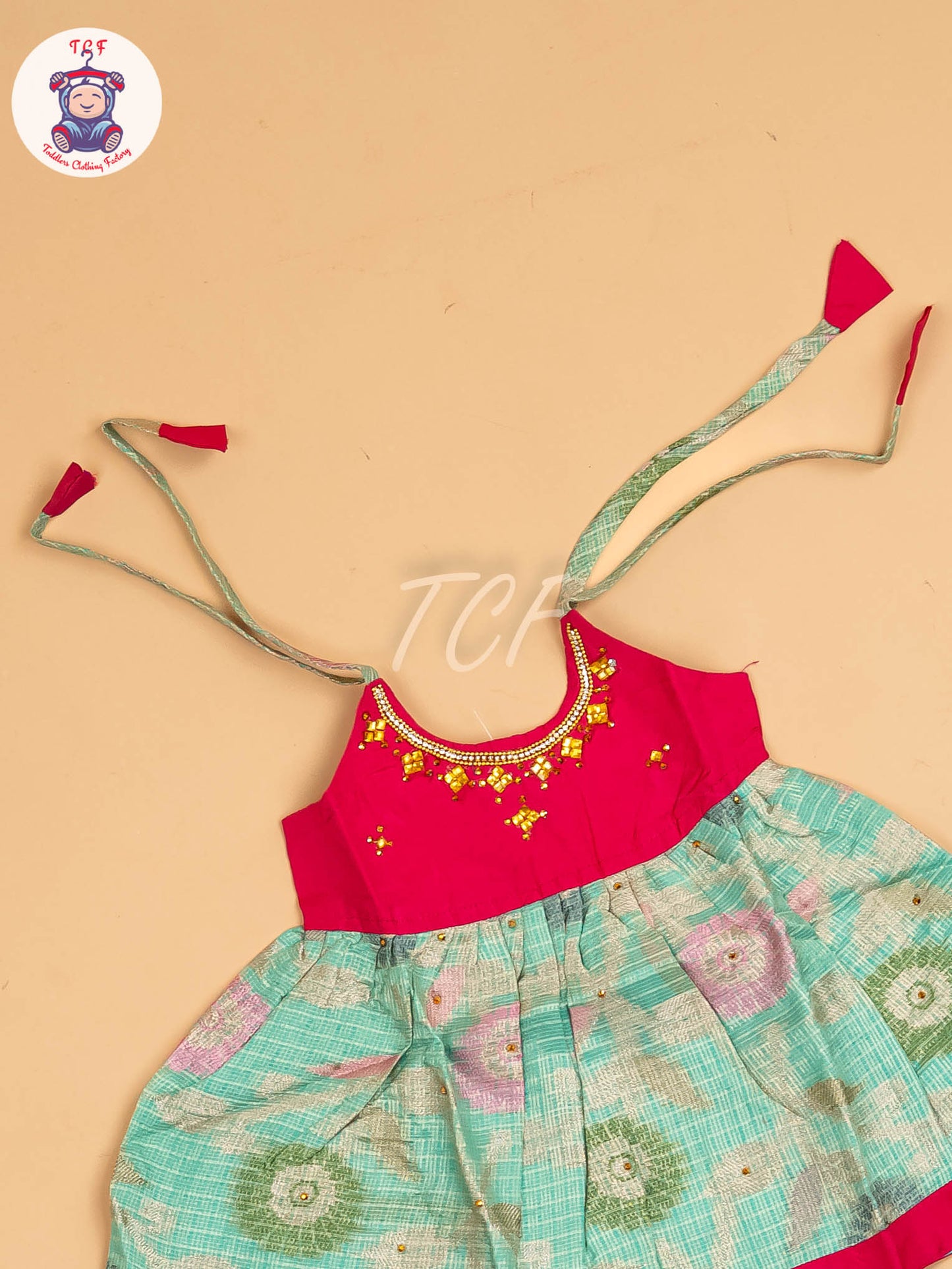 Pink & Green - New Born Frock