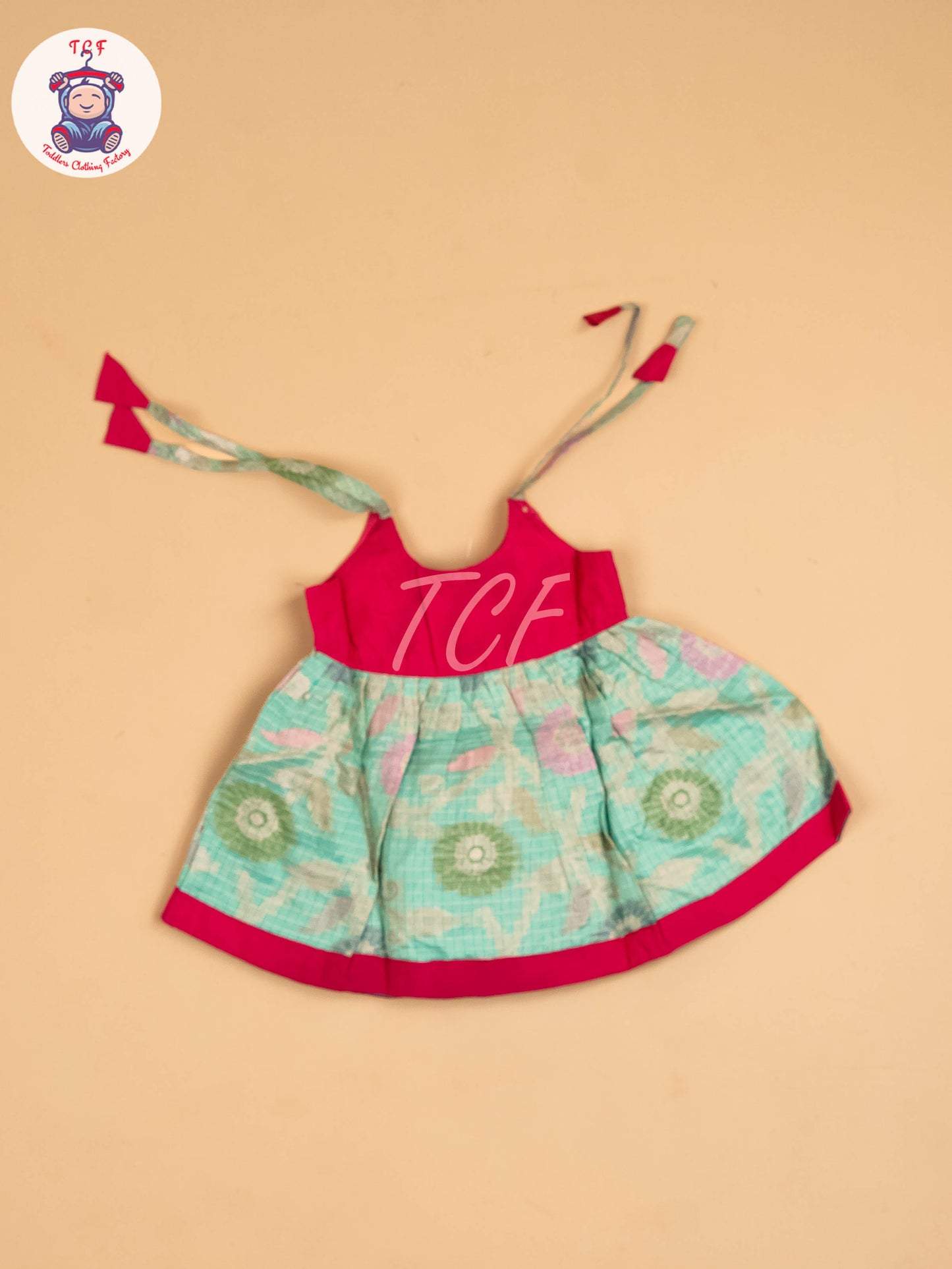 Pink & Green - New Born Frock