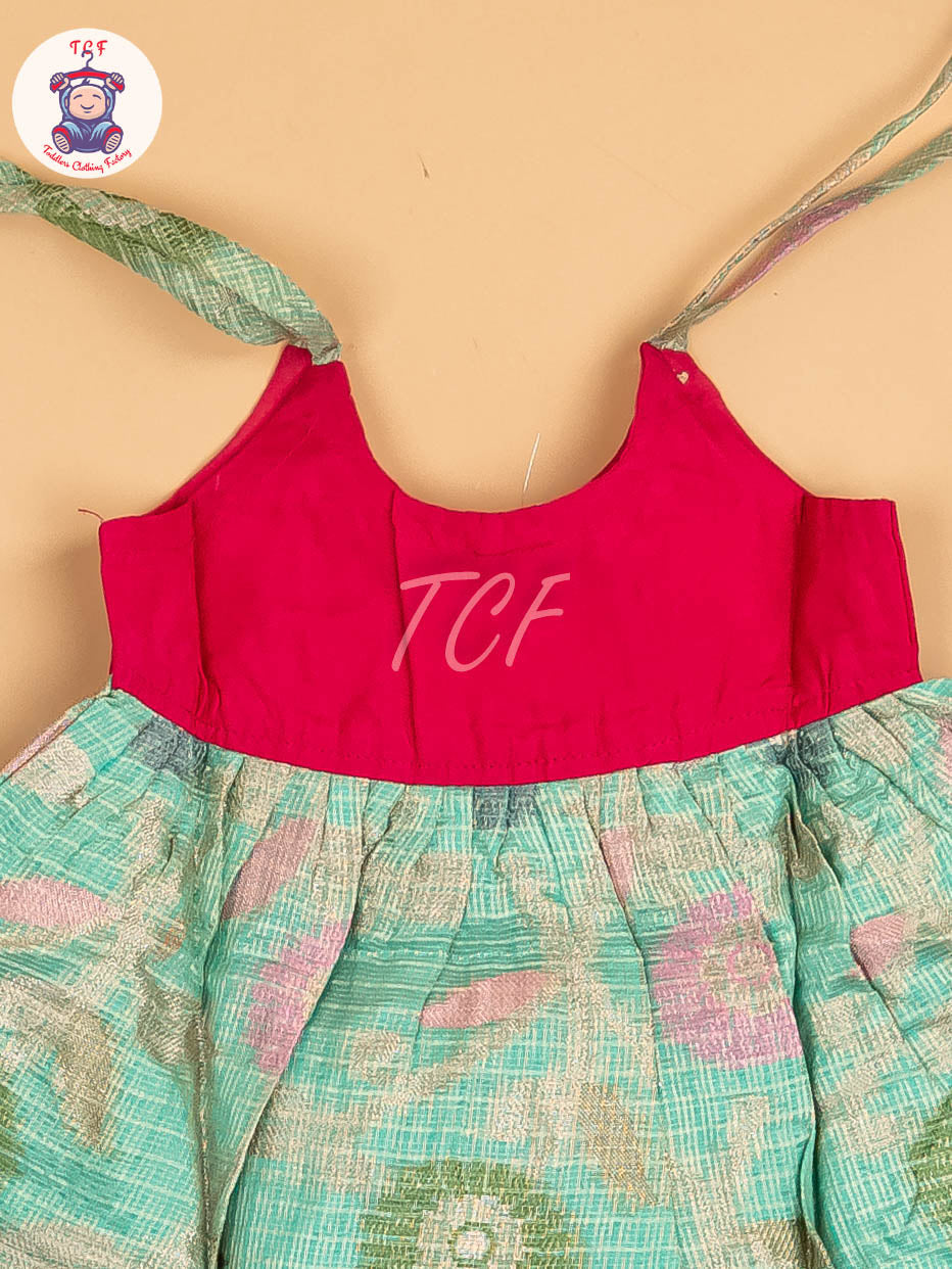 Pink & Green - New Born Frock