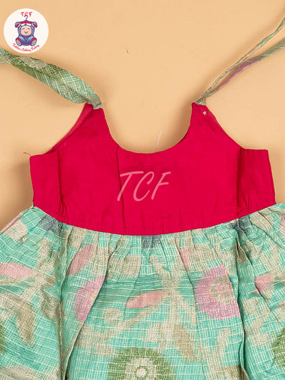 Pink & Green - New Born Frock