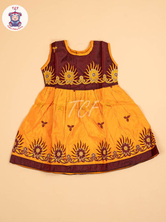 Maroon & Mustard - Frock
