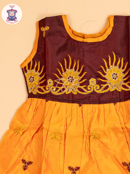 Maroon & Mustard - Frock