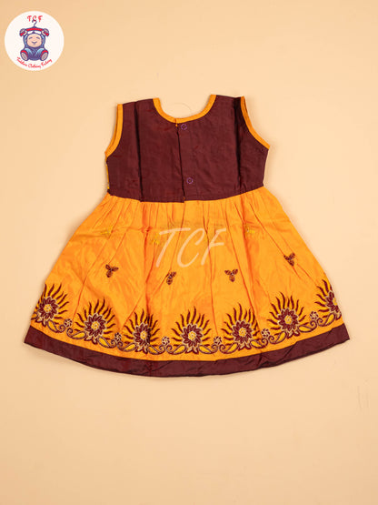 Maroon & Mustard - Frock