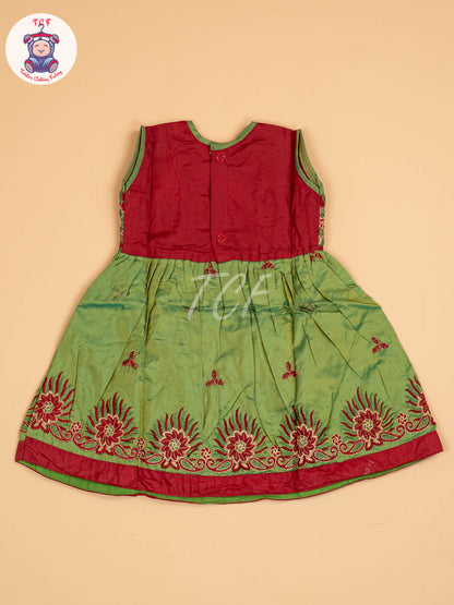 Maroon & Green - Frock