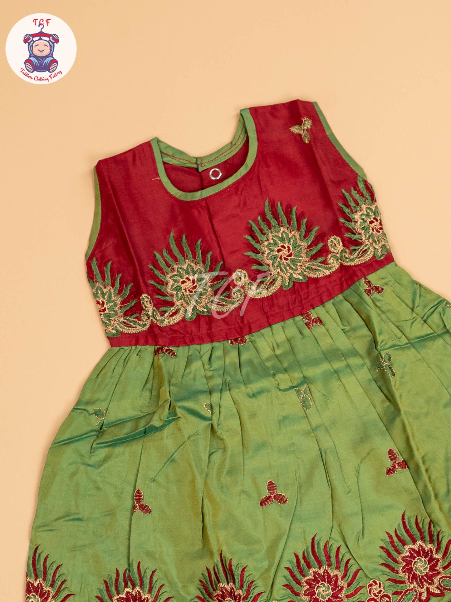 Maroon & Green - Frock