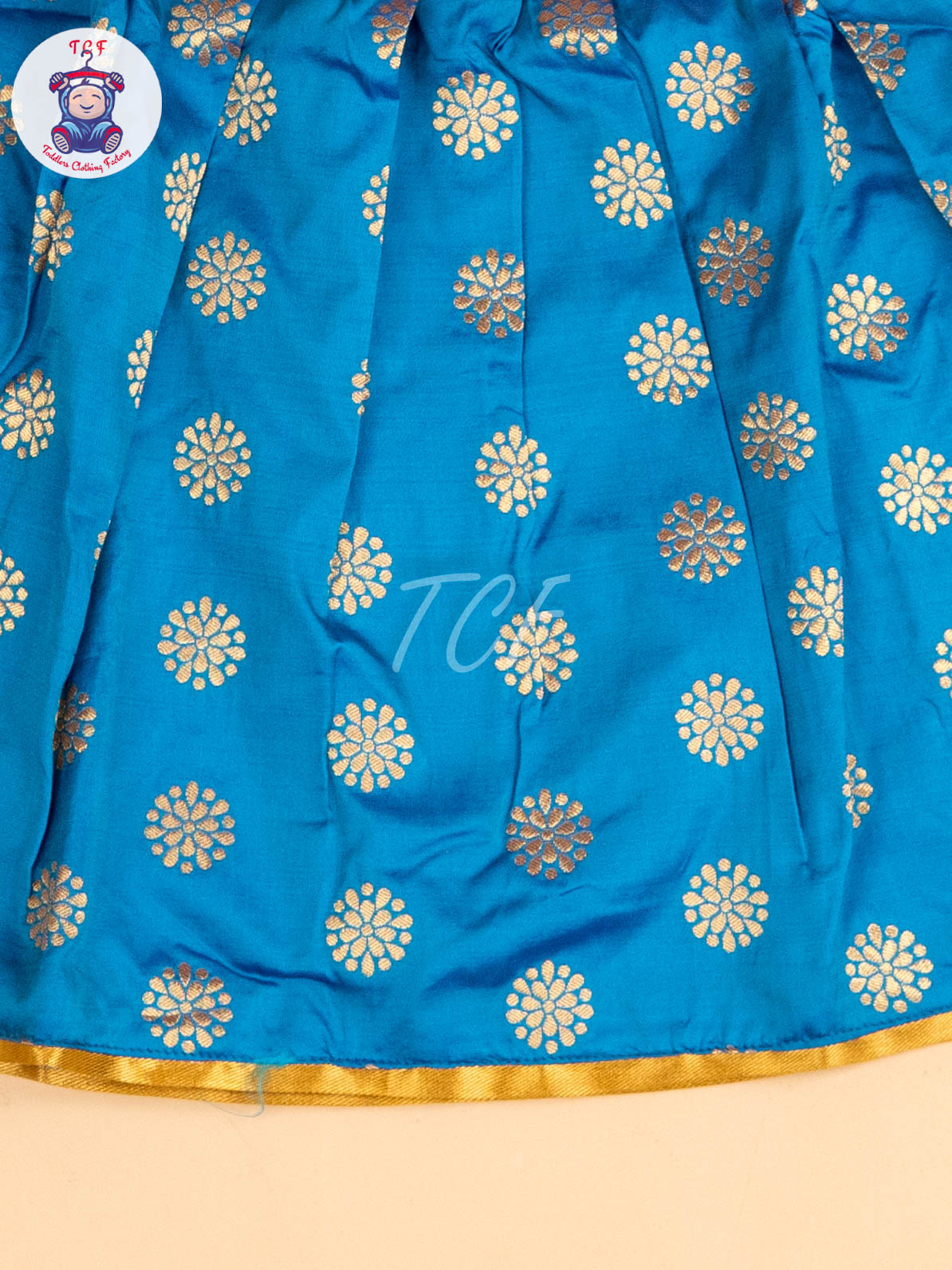 Sky Blue & Gold - Frock