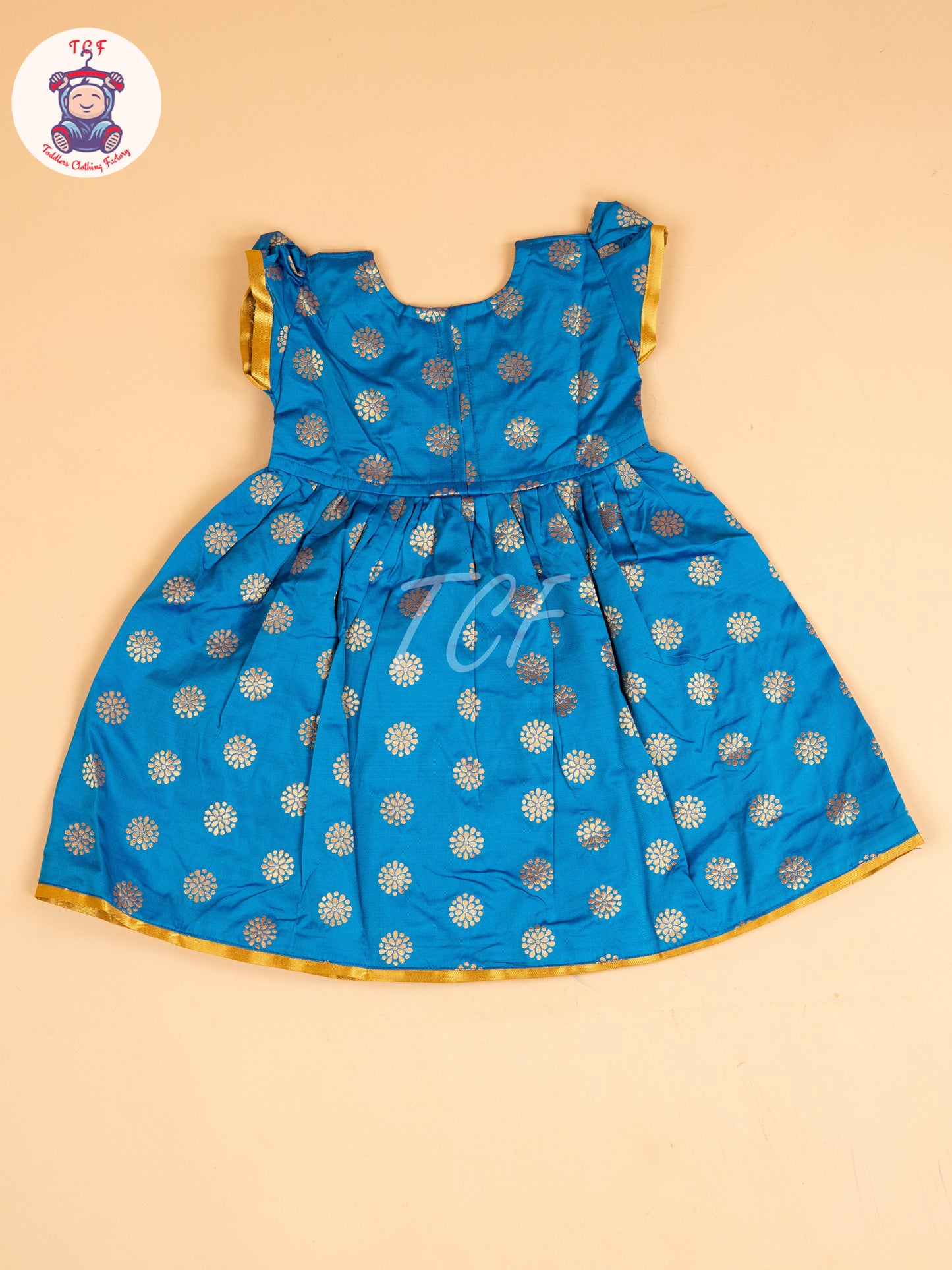 Sky Blue & Gold - Frock
