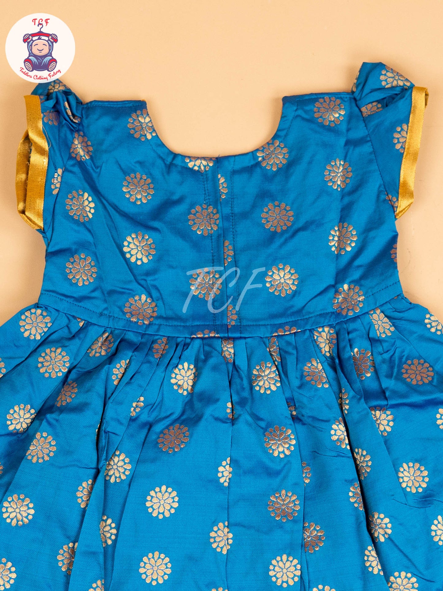 Sky Blue & Gold - Frock