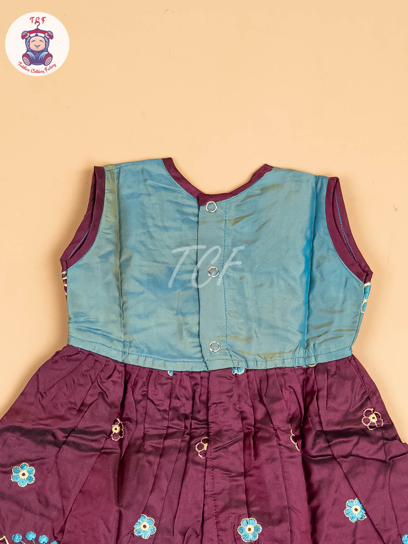 Teal Blue & Purple - Frock