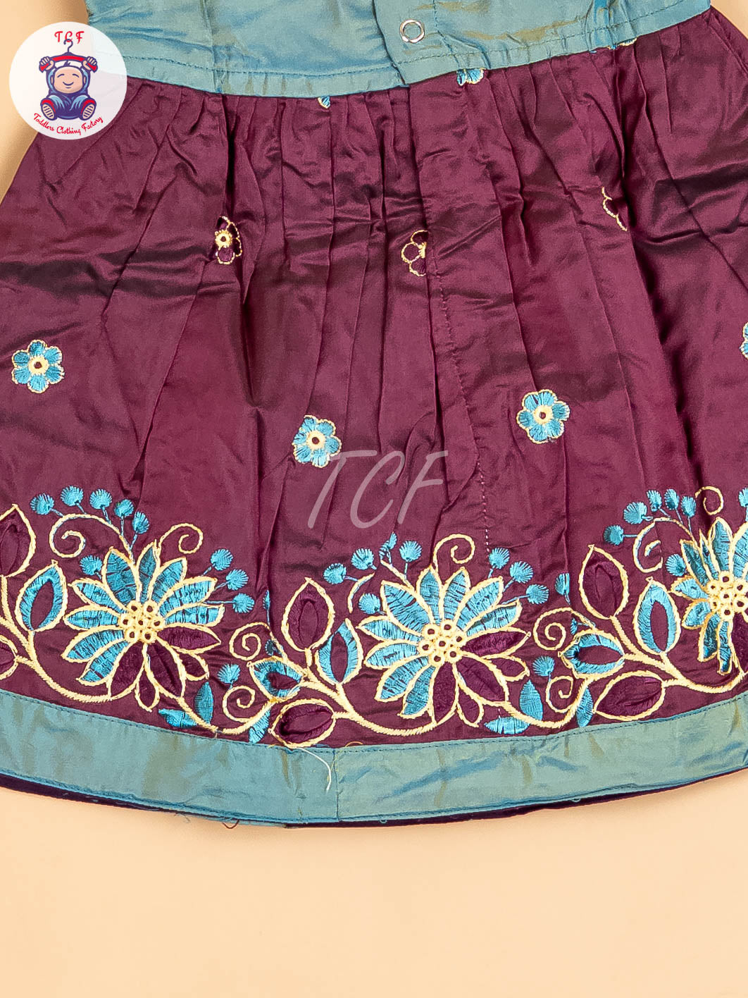 Teal Blue & Purple - Frock