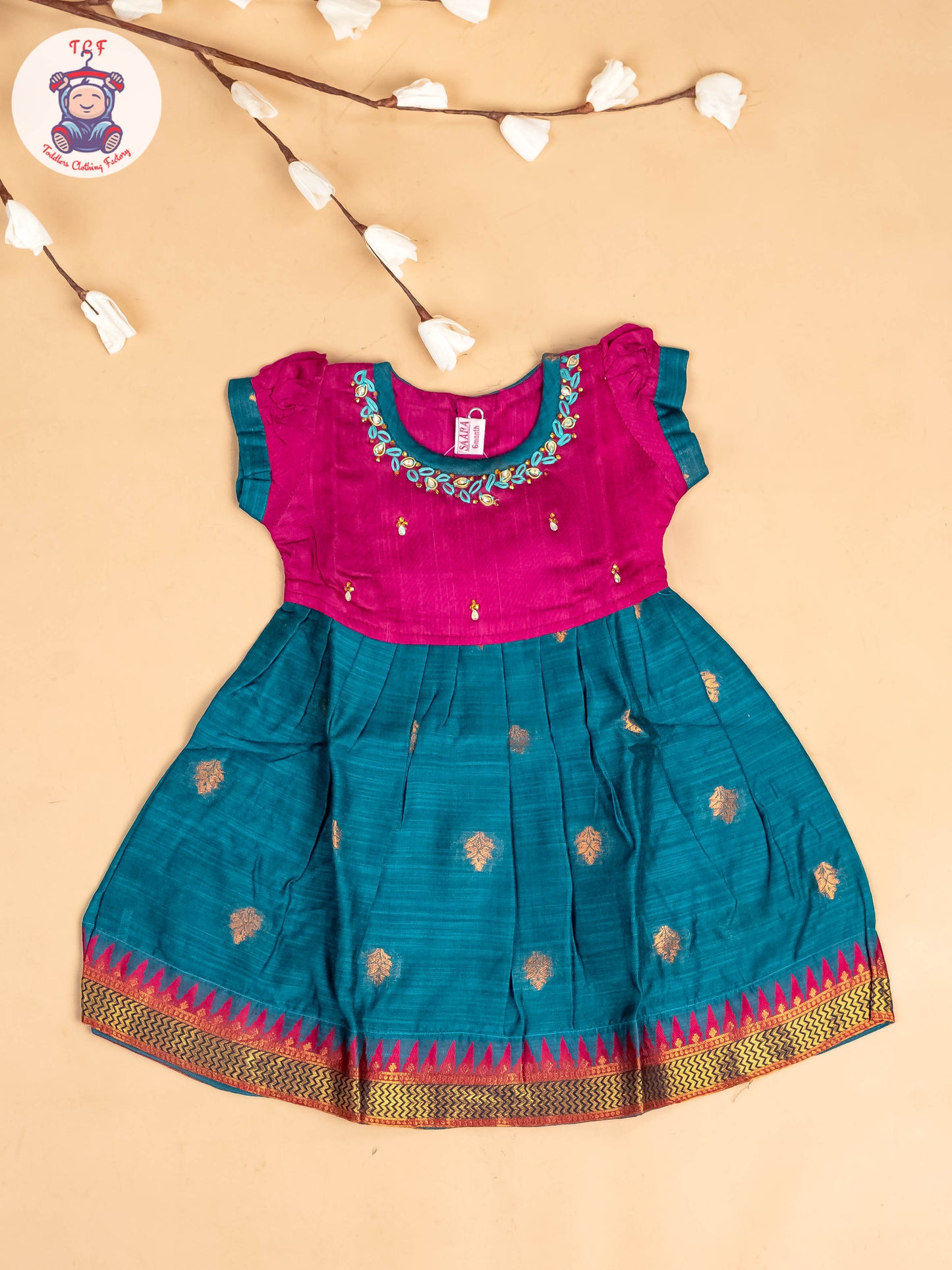 Magenta & Teal Blue - Frock