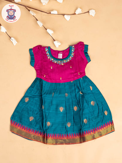 Magenta & Teal Blue - Frock