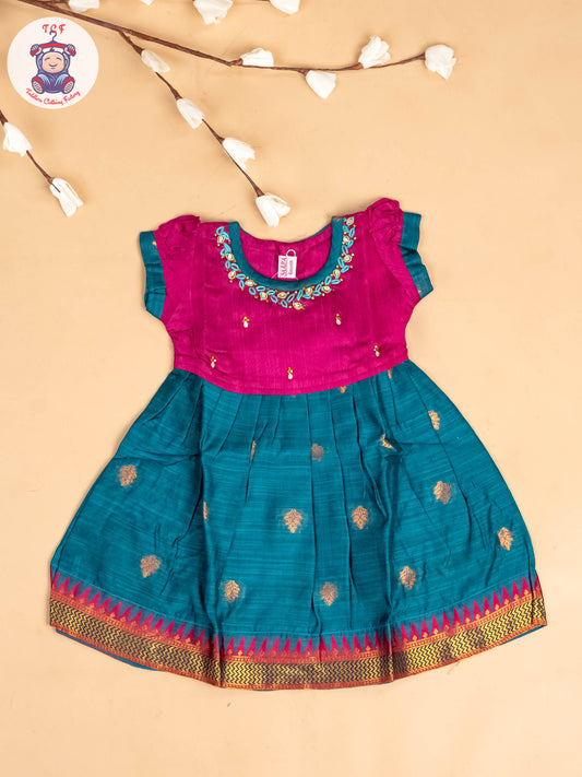 Magenta & Teal Blue - Frock