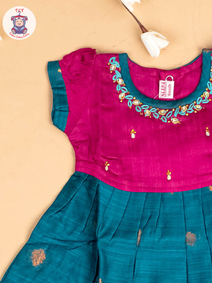 Magenta & Teal Blue - Frock