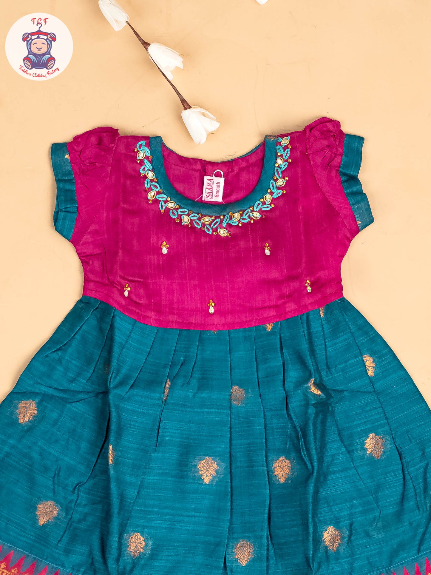 Magenta & Teal Blue - Frock