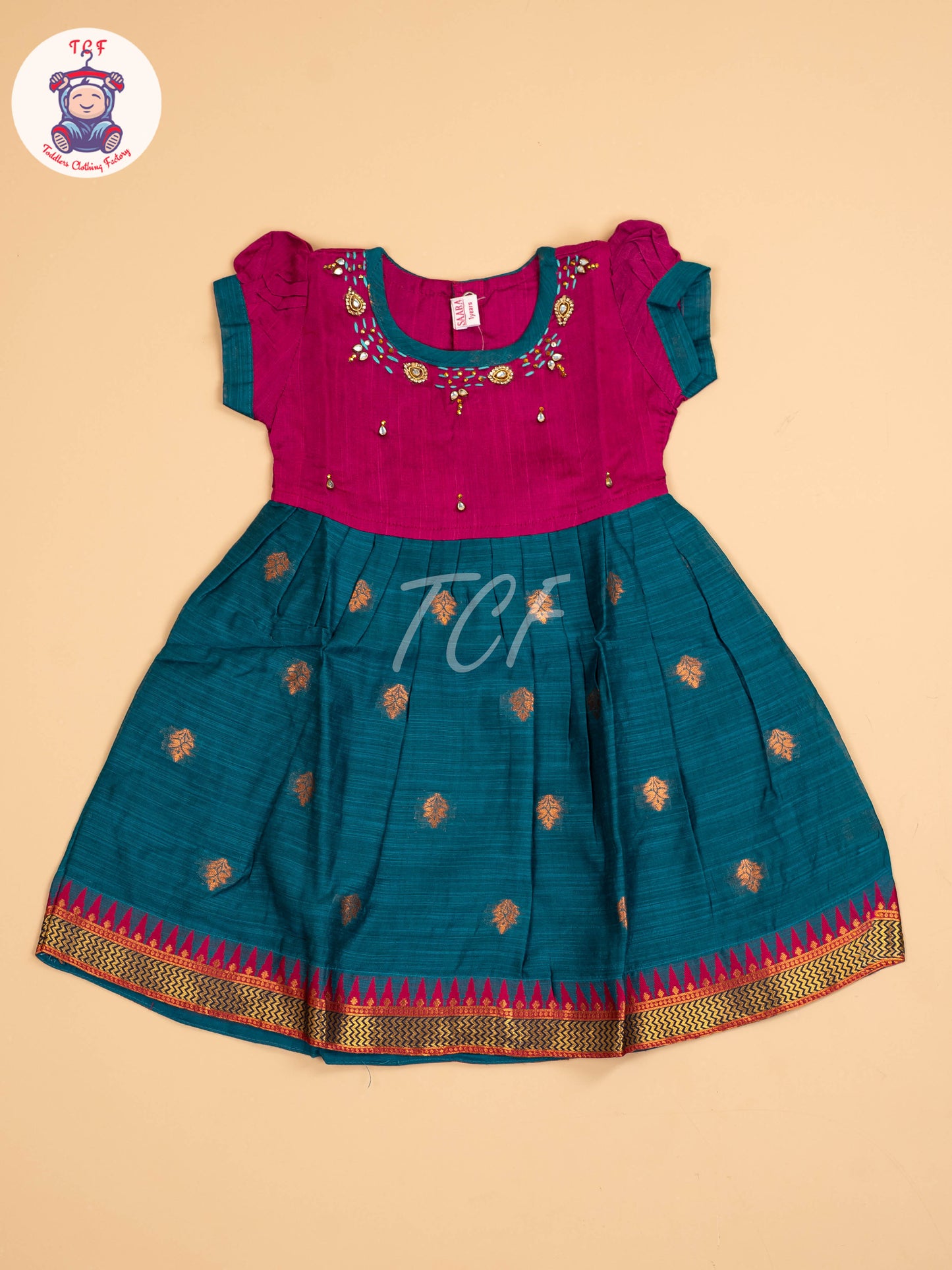 Magenta & Teal Green - Frock