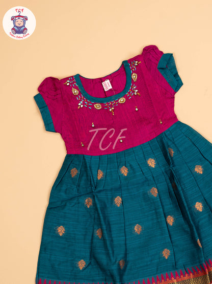 Magenta & Teal Green - Frock