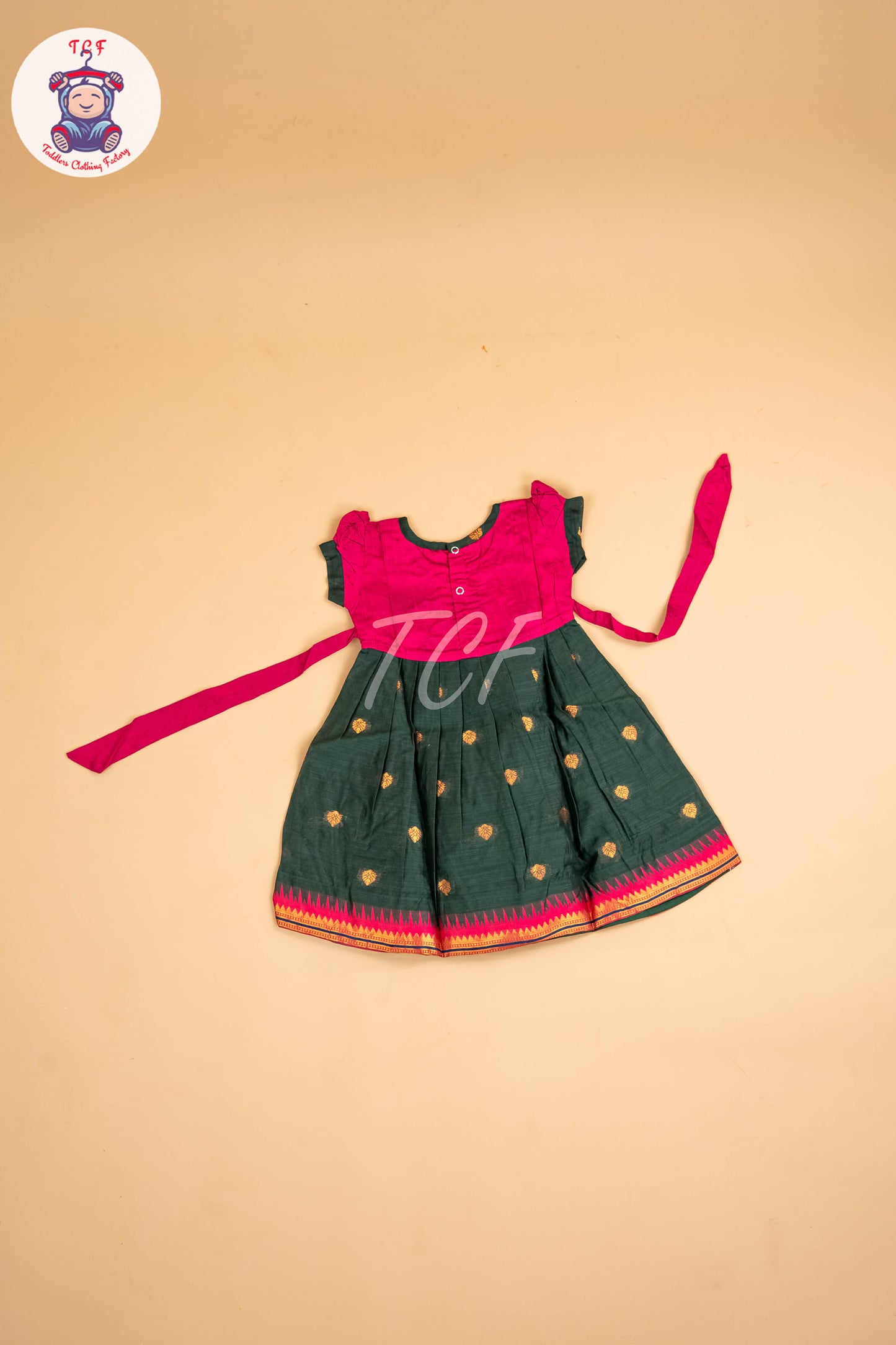 Magenta & Dark Green - Frock