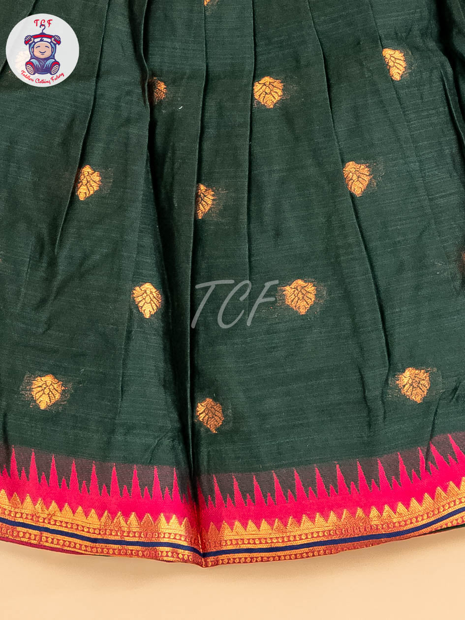 Magenta & Dark Green - Frock