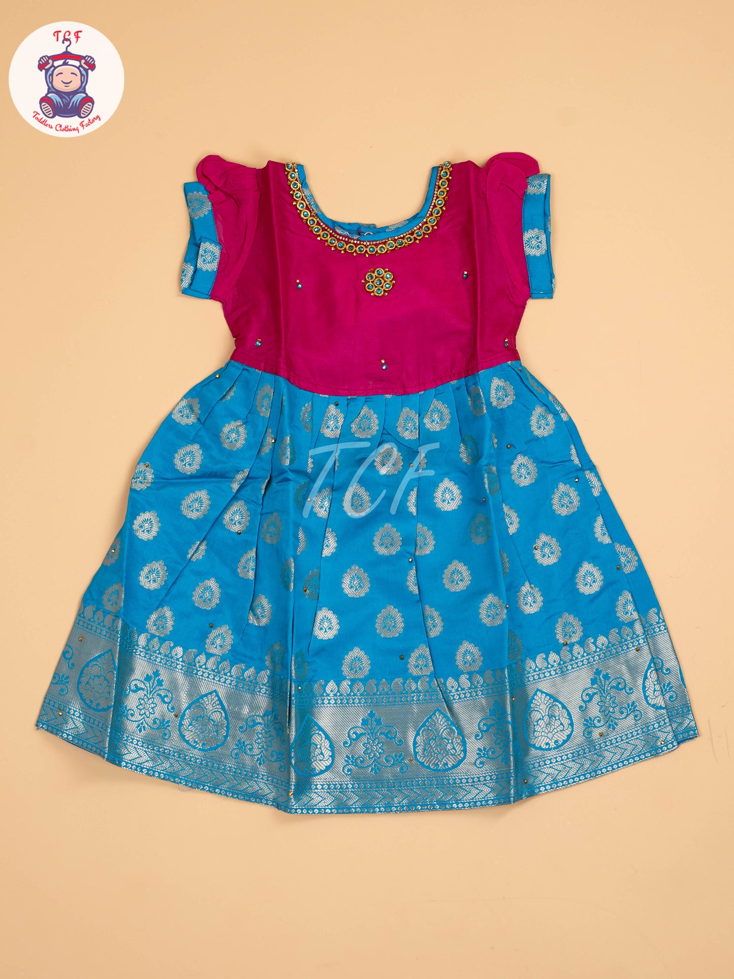 Purple & Sky Blue - Frock